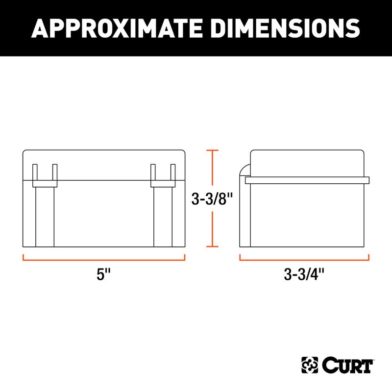 CURT 52027 5-Inch x 3-3/8-Inch x 3-3/4-Inch Watertight Trailer Breakaway Battery Case - Image 2